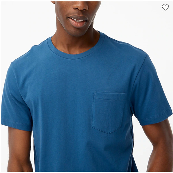 NWT J. Crew Deep Blue Washed Jersey Crewneck Pocket Tee - Picture 4 of 9
